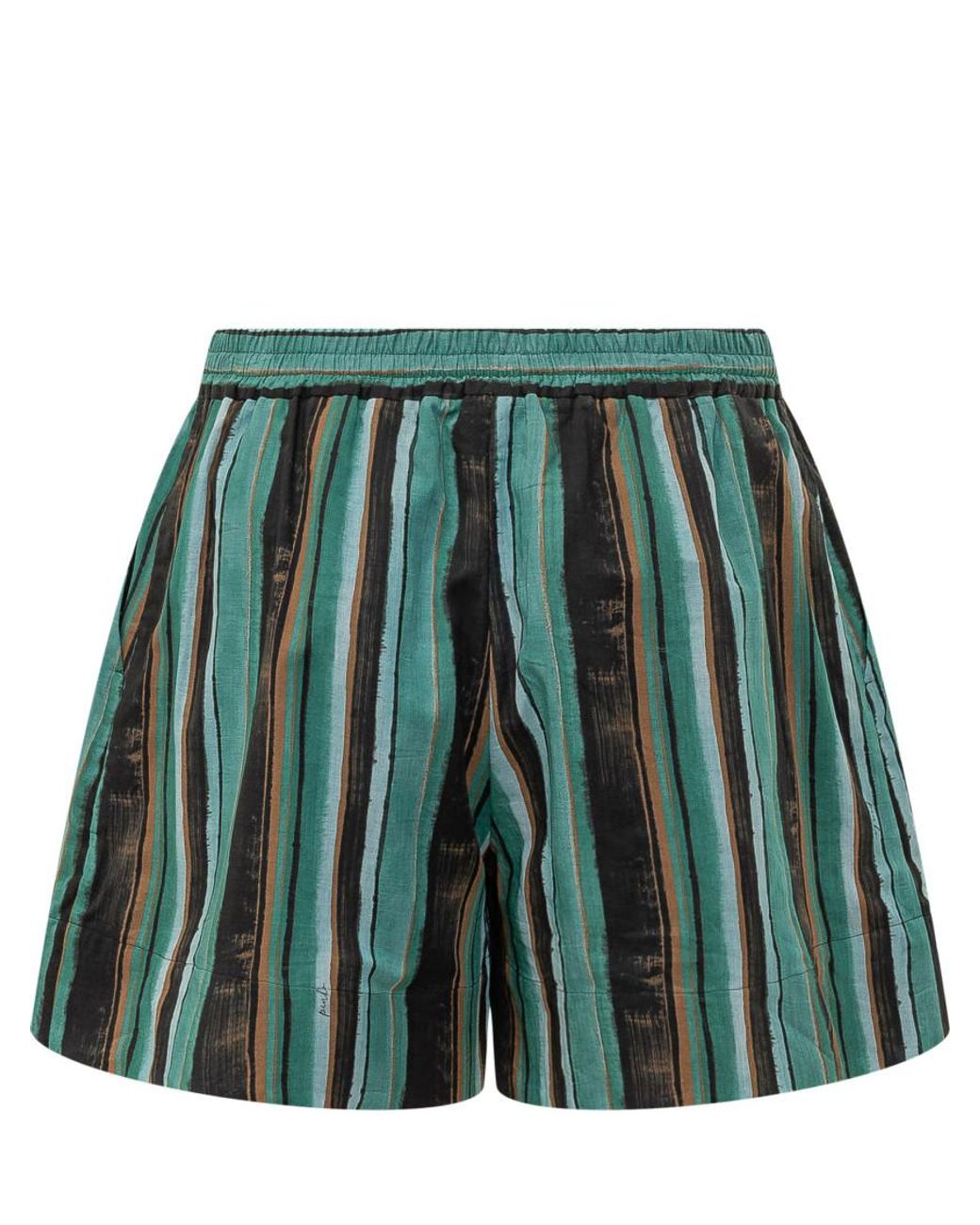 Pinko Green Stripes Shorts