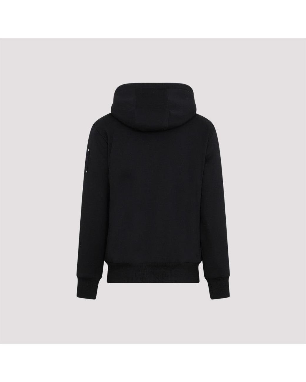 Moose Knuckles Black Logo Zip-Up Hoodie for men