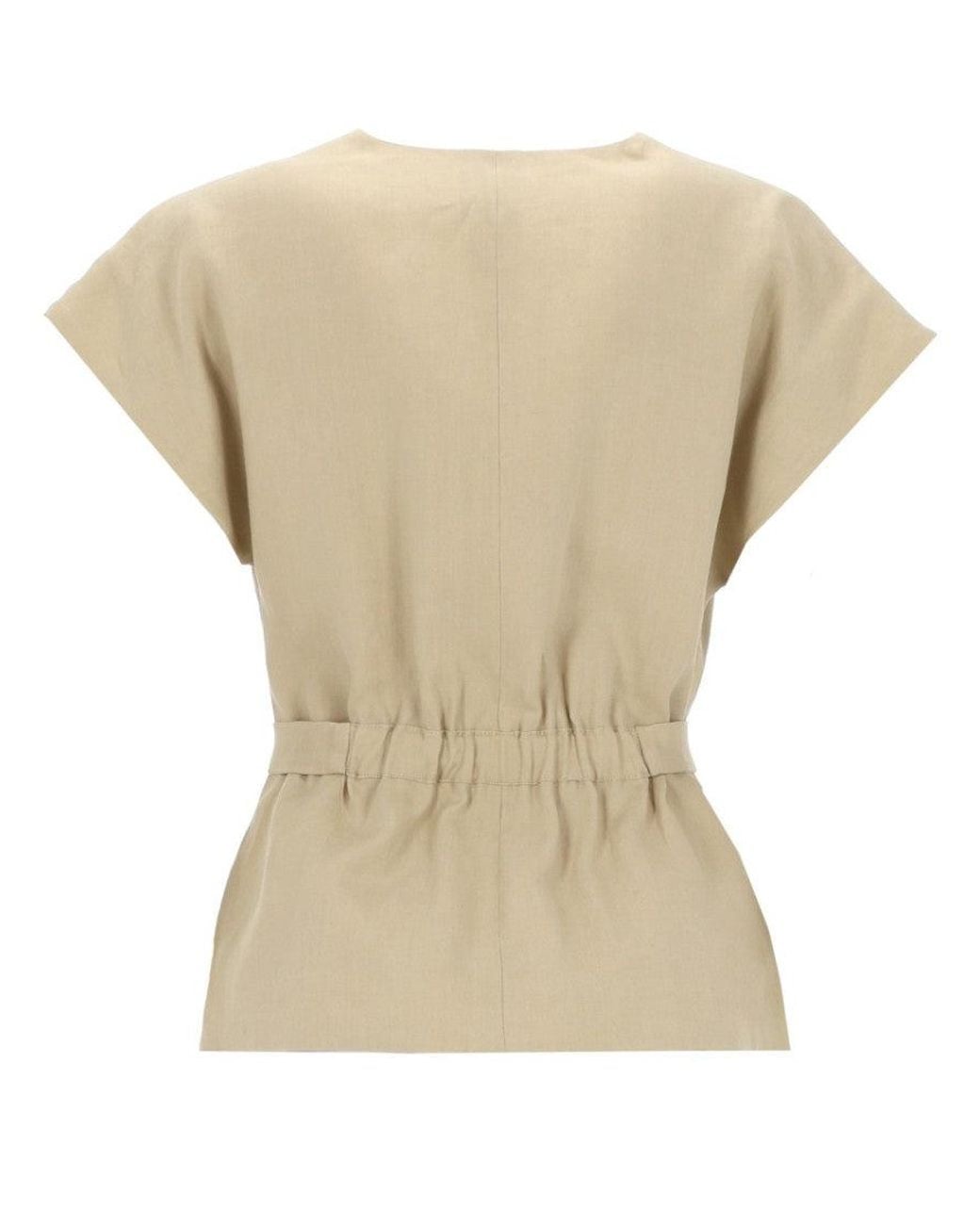 Paul Smith Natural Solid V Neck Top