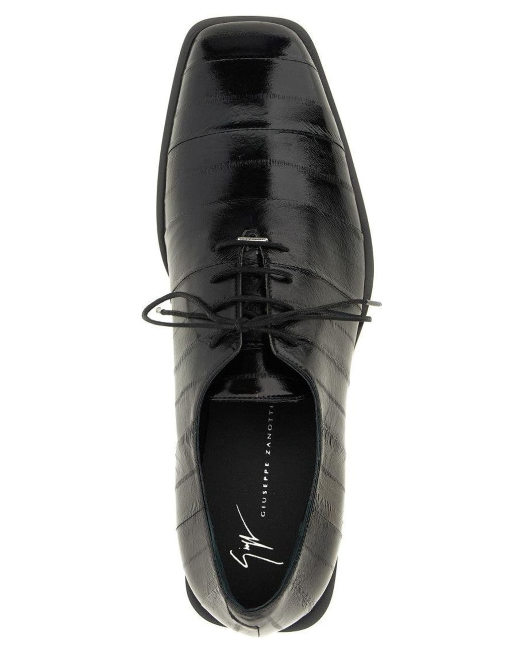 Giuseppe Zanotti Black Leather Lace Ups Shoes for men