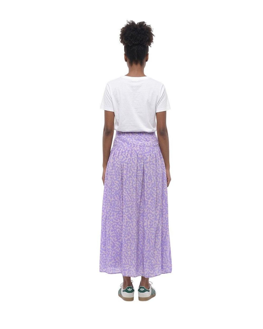 Stella McCartney Purple Abstract Maxi Skirt