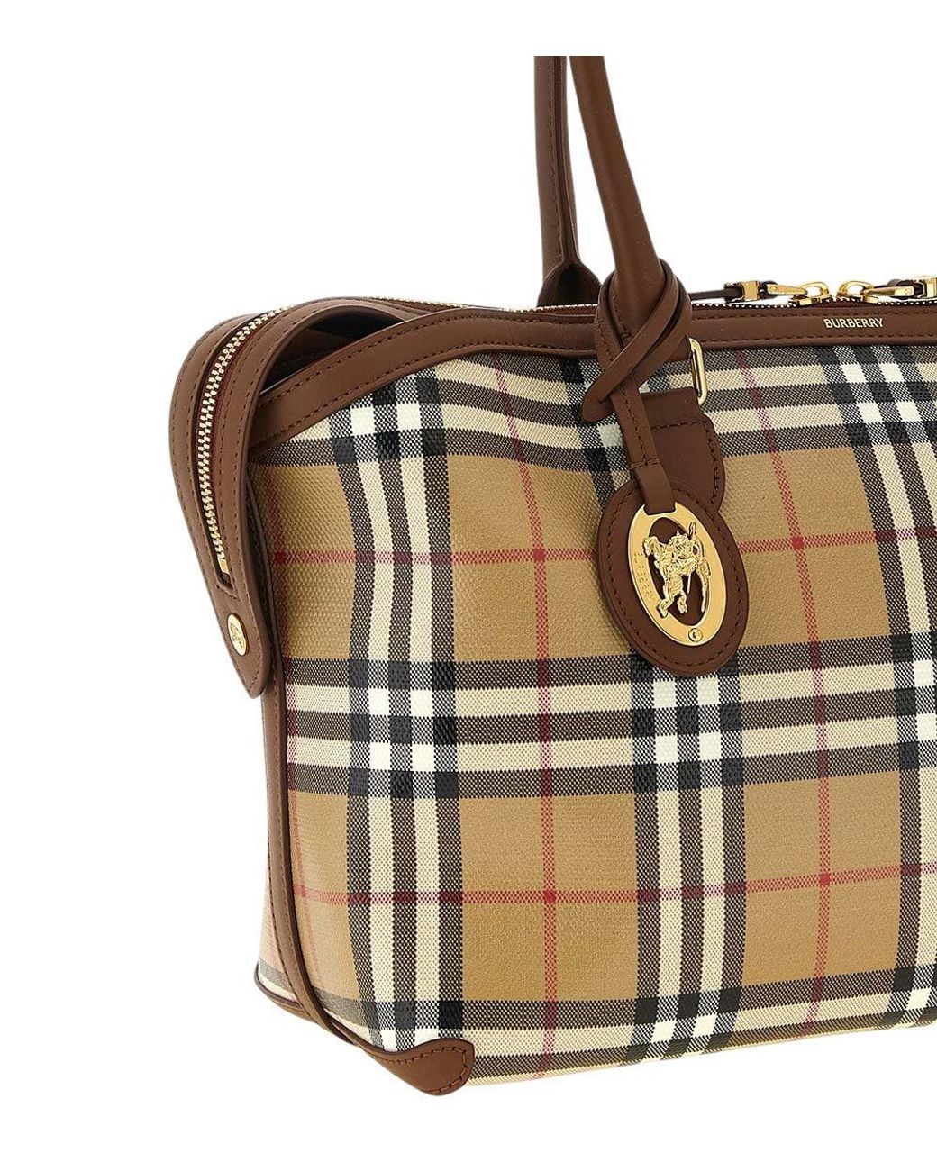 Burberry Metallic Check Small Tote