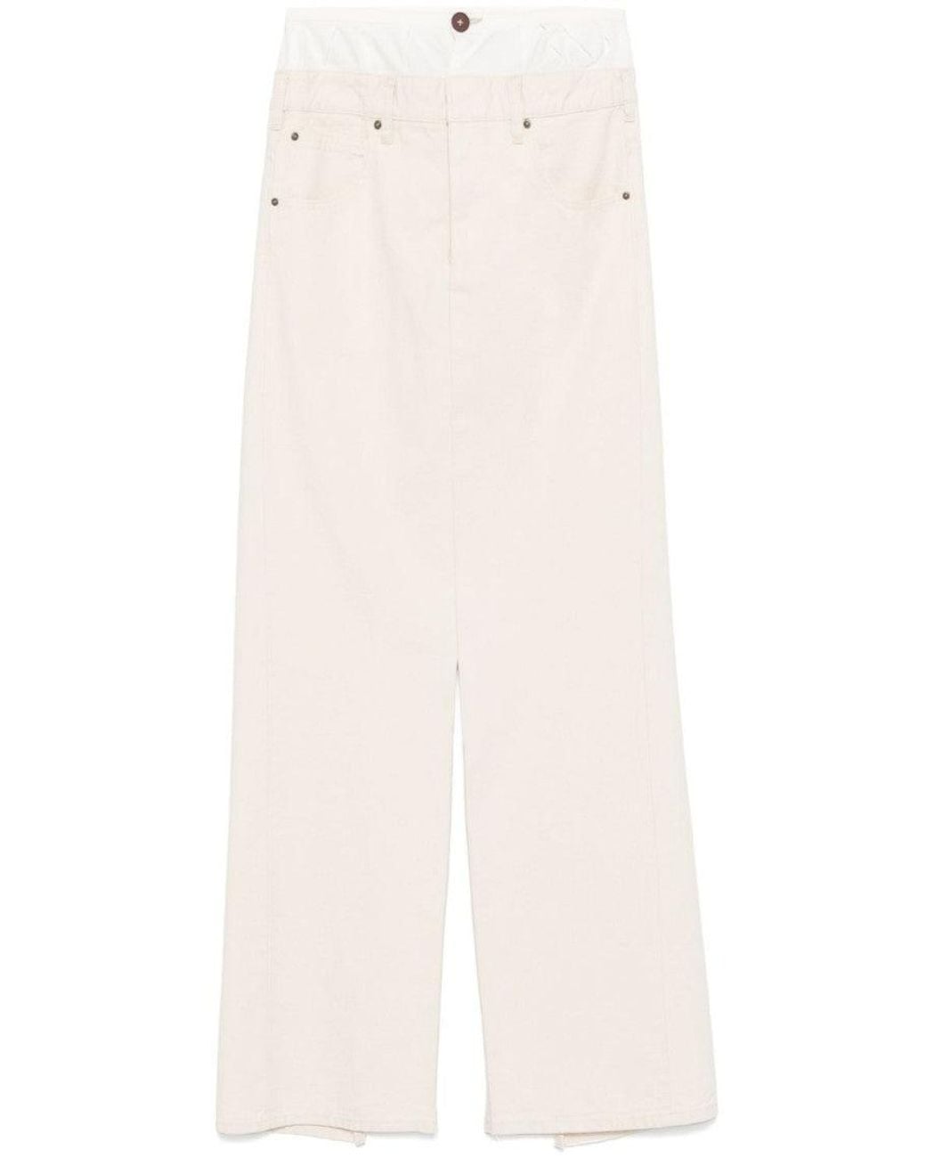 Maison Margiela White Long Denim Skirt
