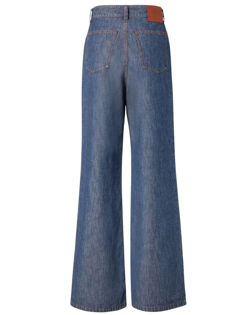 Fendi Blue Flared Flat Front Pants