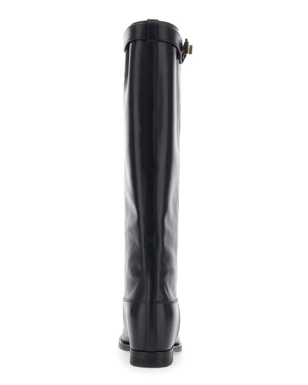 Via Roma 15 Black High-Knee Leather Boots