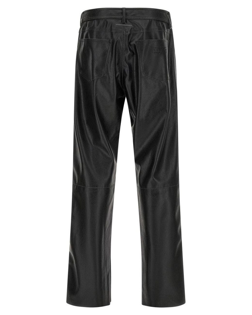 MM6 by Maison Margiela Black Relaxed Flat Front Pants for men