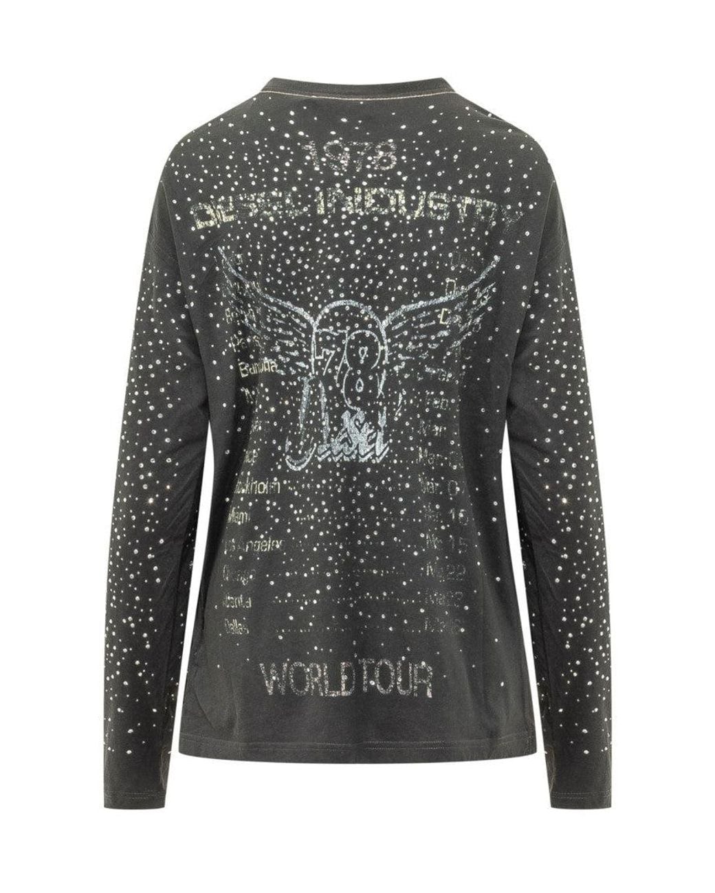 DIESEL Gray Crew Neck T-Shirt for men
