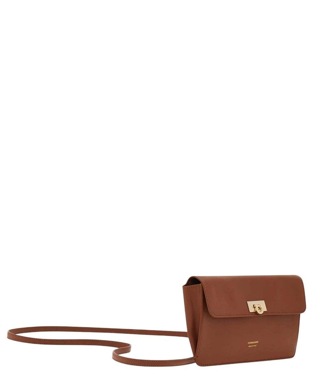 Ferragamo Brown Gancini Mini Crossbody Bag