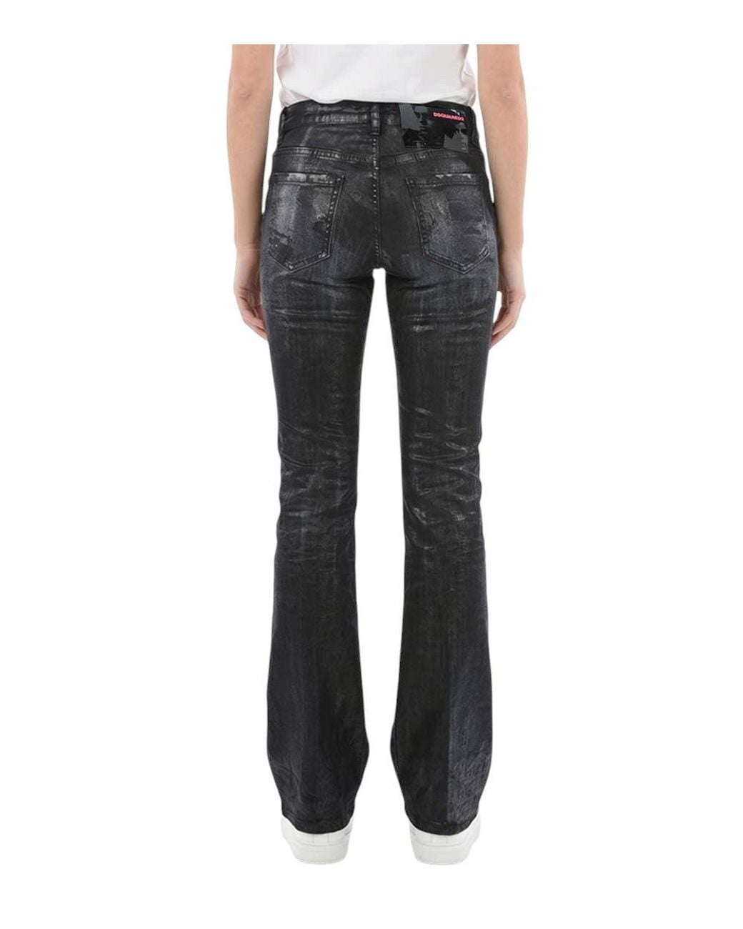 DSquared² Black Flared Mid Rise Jeans