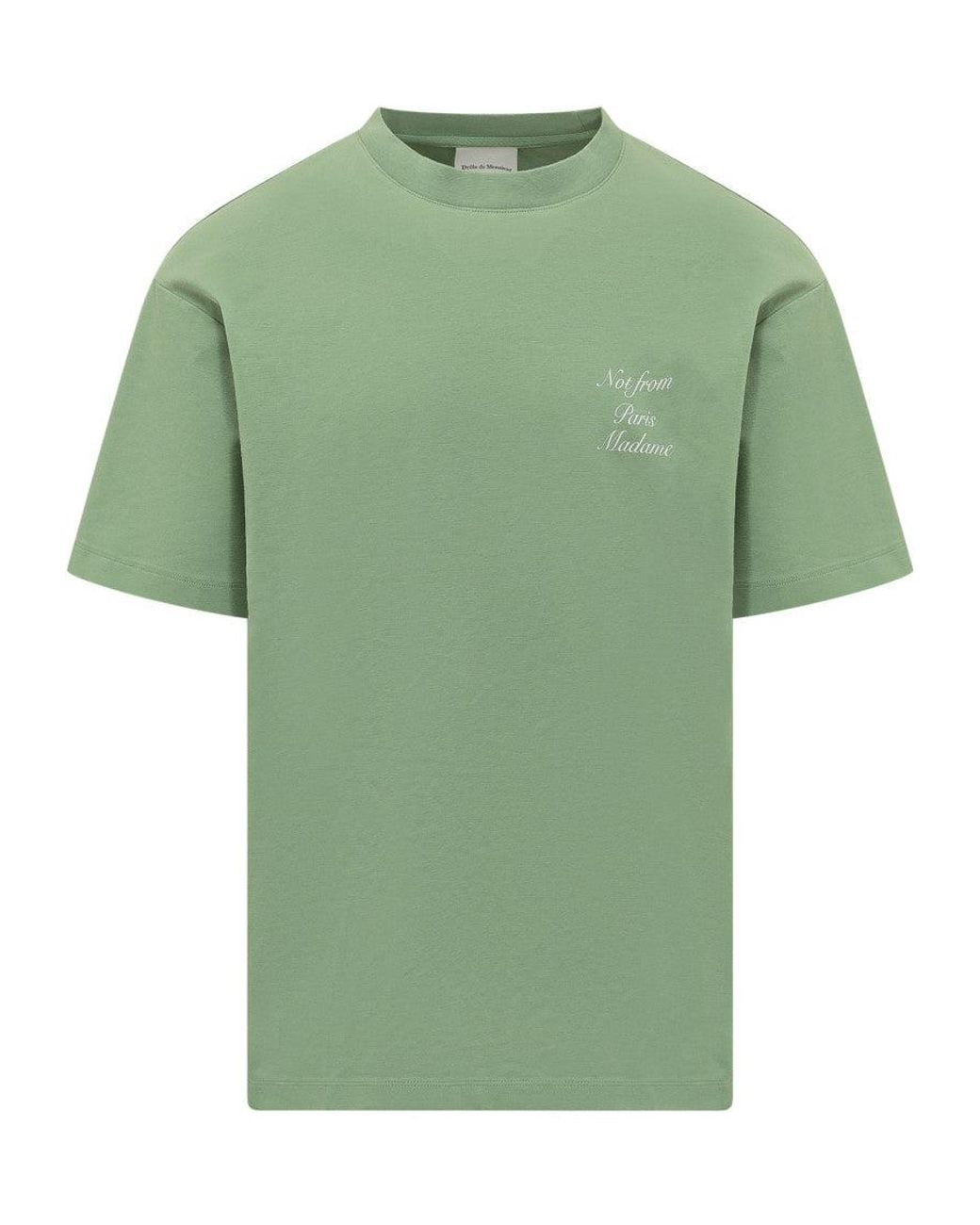 Drole de Monsieur Green Graphic Crew Neck T-Shirt for men