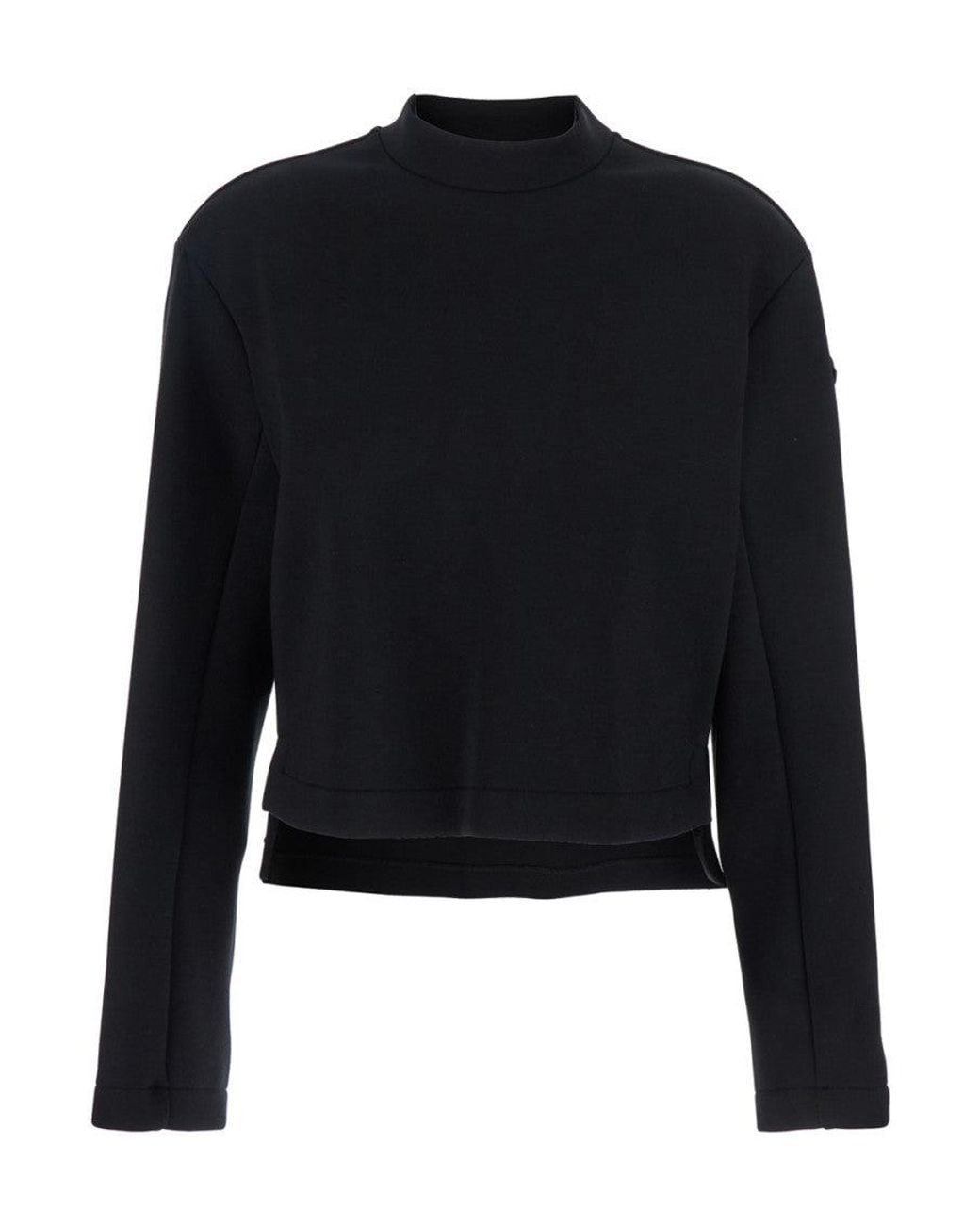 Moncler Blue Solid Mock Collar Sweater