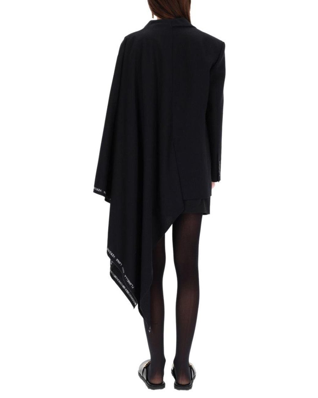Moschino Black Solid Notched Lapel Jacket