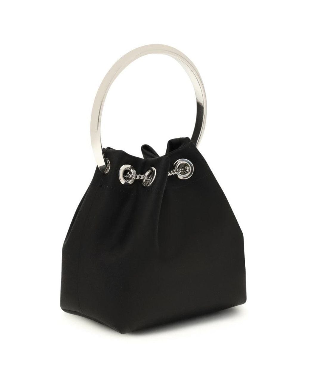Jimmy Choo Black Bon Bon Micro Bucket Bag