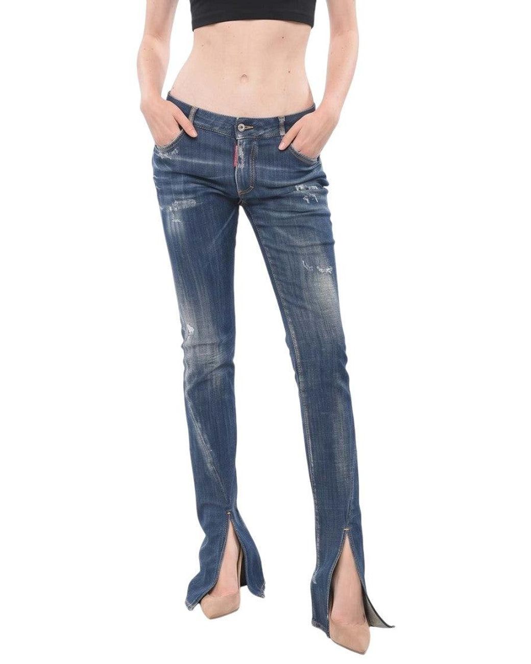 DSquared² Blue Slim Low Rise Jeans