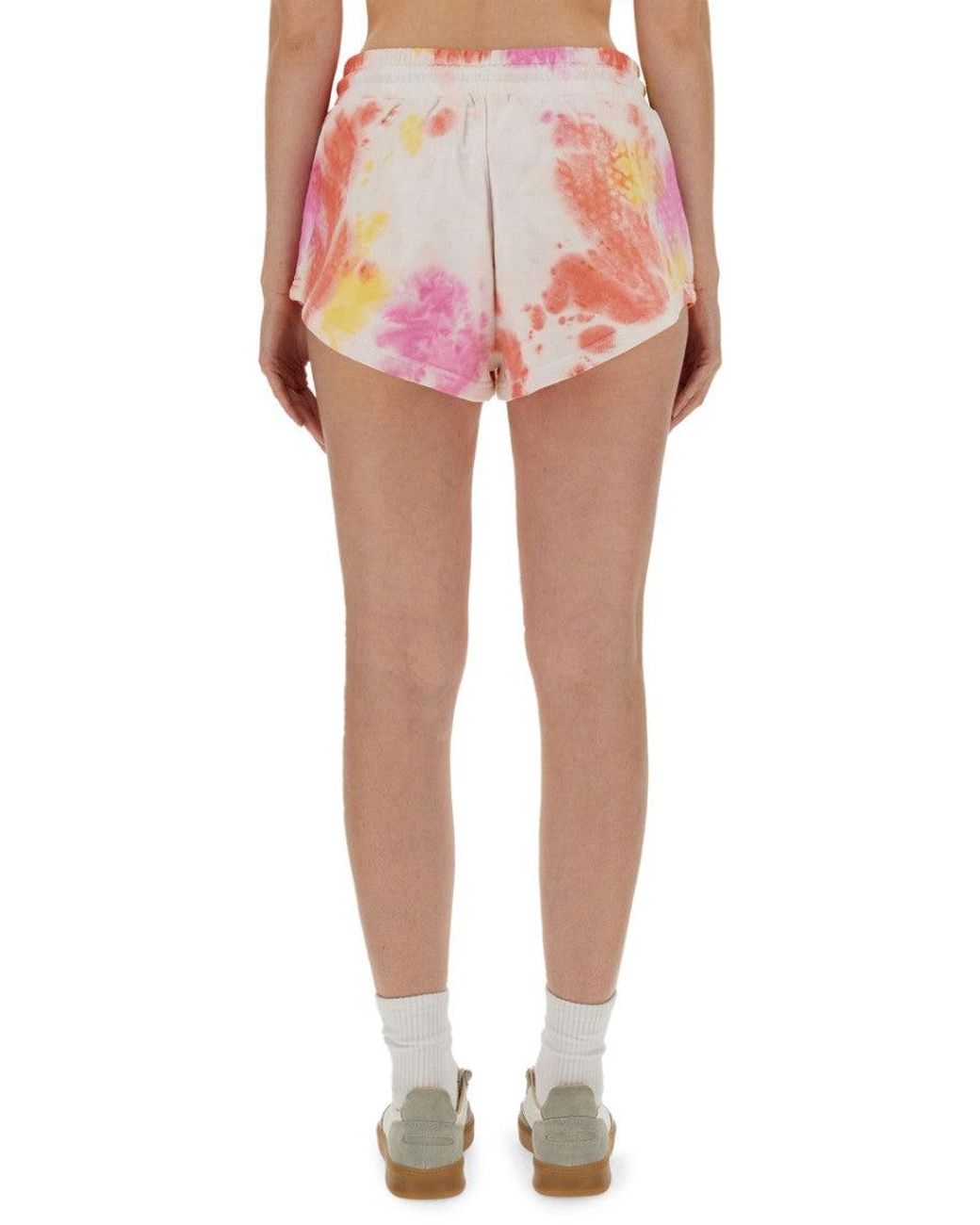 MSGM Pink Cotton Tie-Dye Shorts