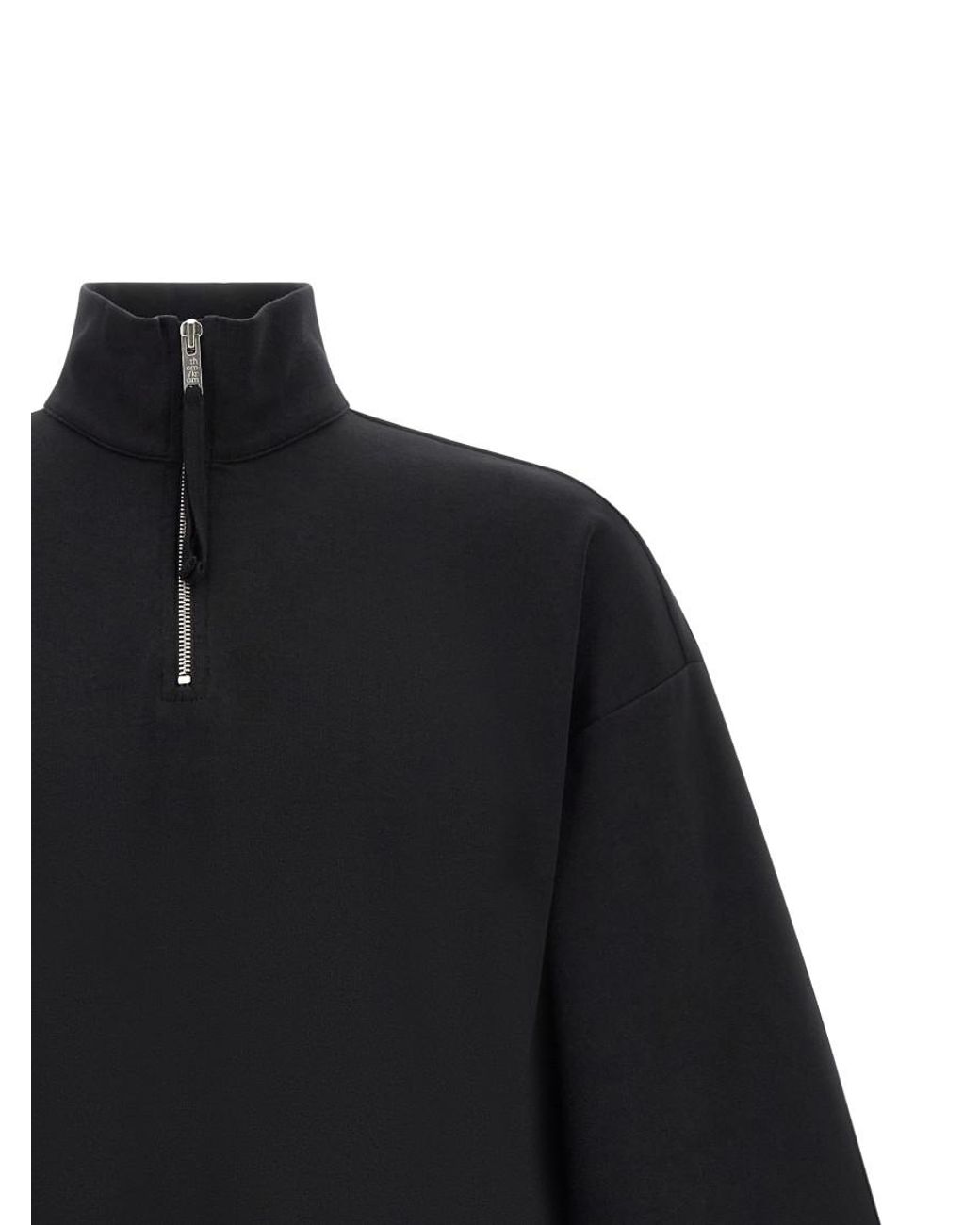 Thom Krom Blue Solid Mock Collar Sweatshirt for men