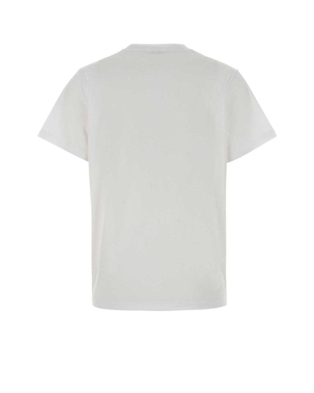 Ganni White Basic Relaxed T-Shirt With Teddy Mushroom Print