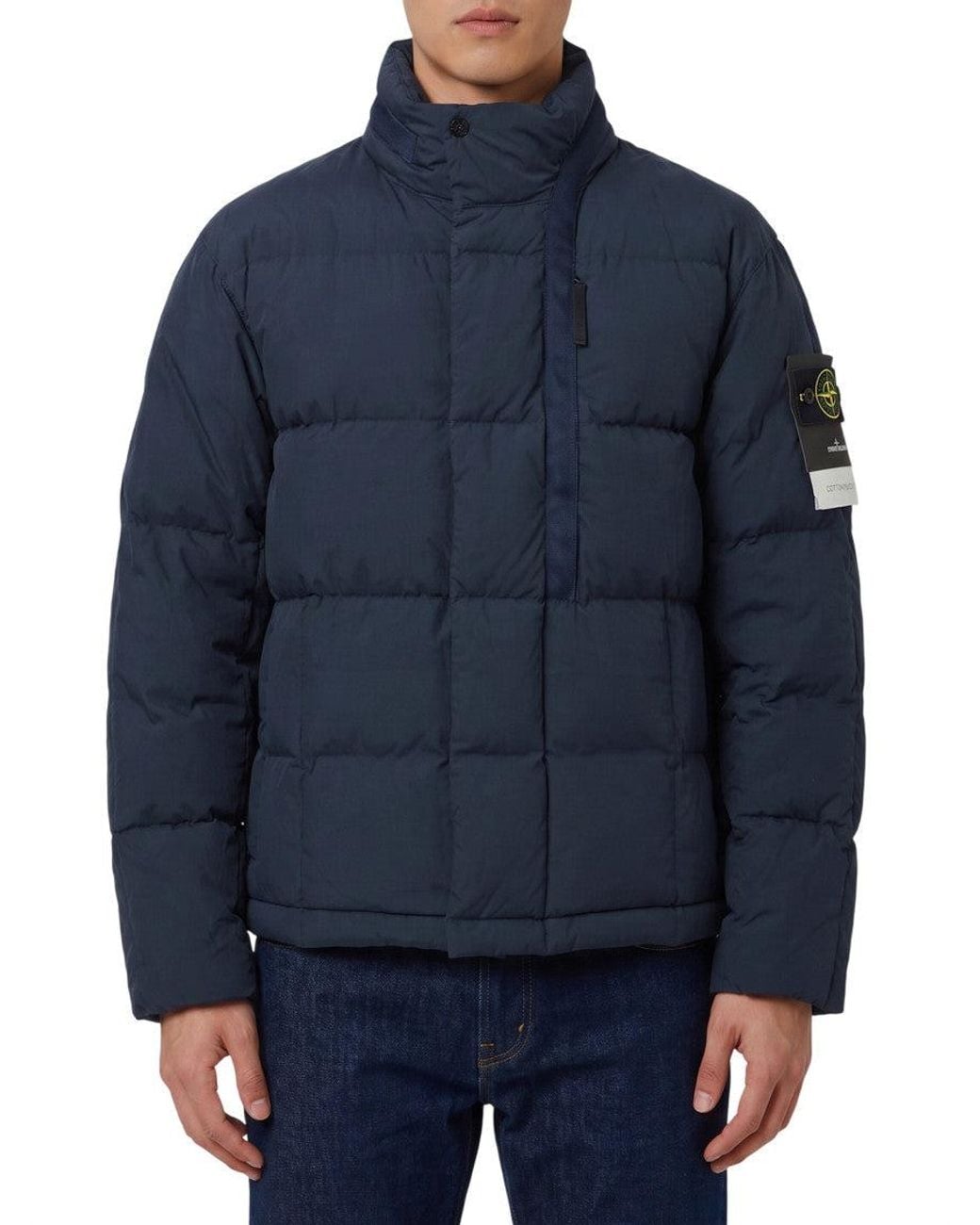 Stone Island Blue Quilted Jacket for men