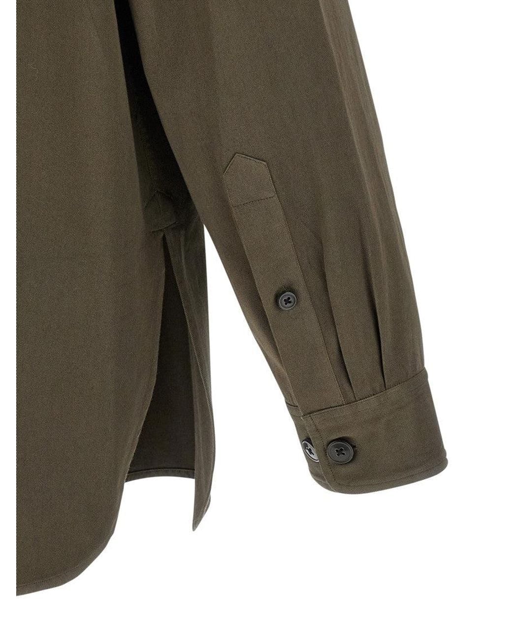 Dries Van Noten Green Crowsey Embroidered Shirt for men