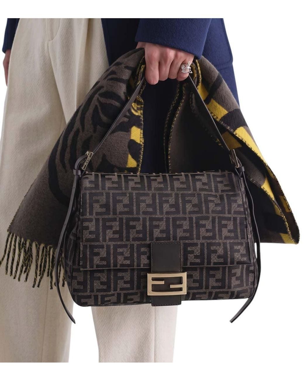 Fendi Black Logo Medium Shoulder Bag