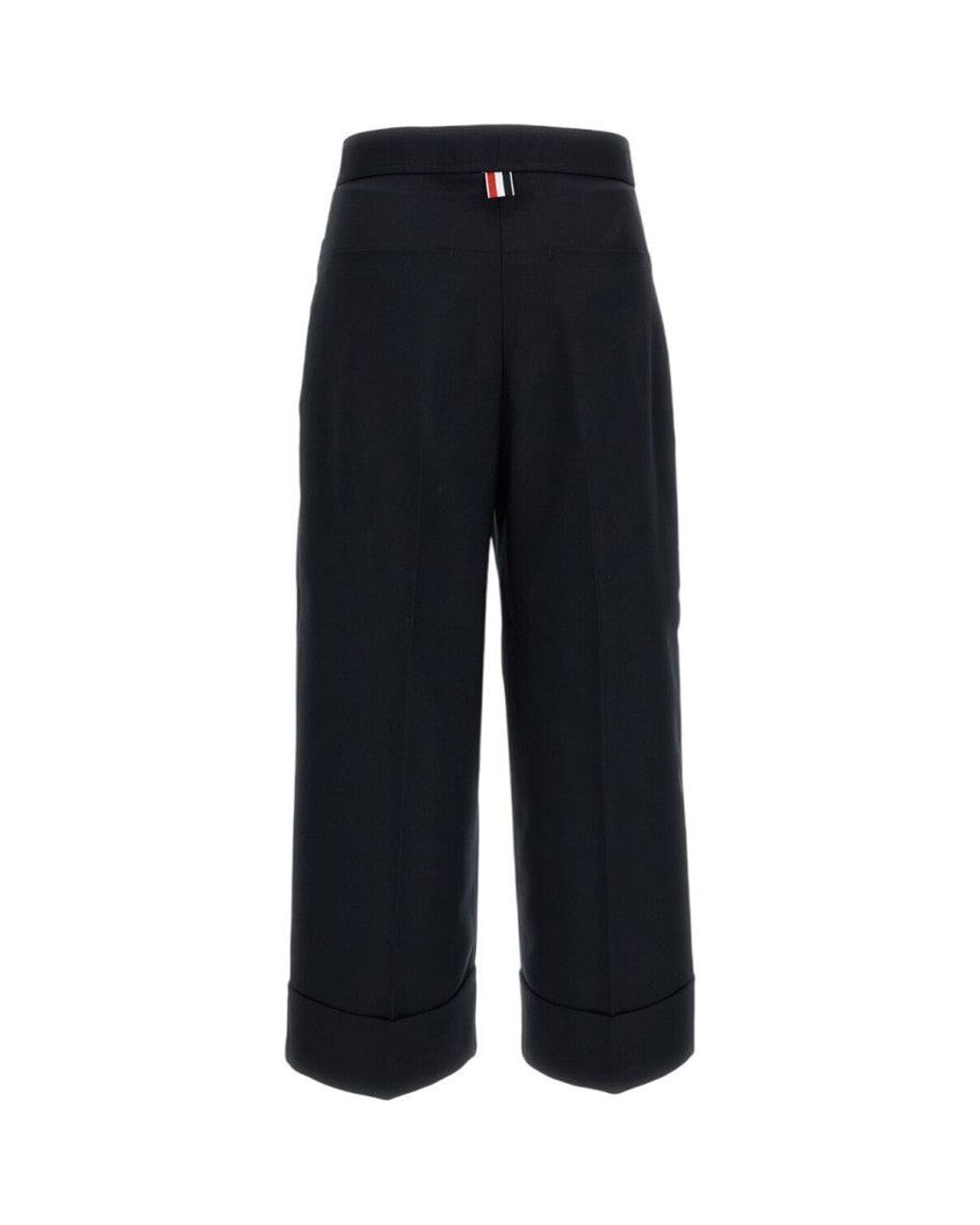 Thom Browne Black Tailored Hopsack Wool Straight-Leg Pants