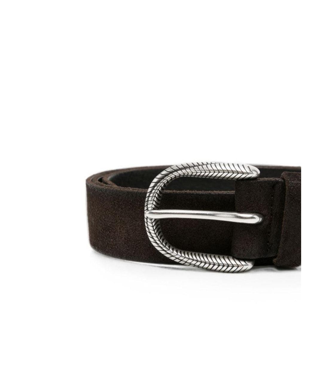 Orciani White Engraved Buckle Belt for men