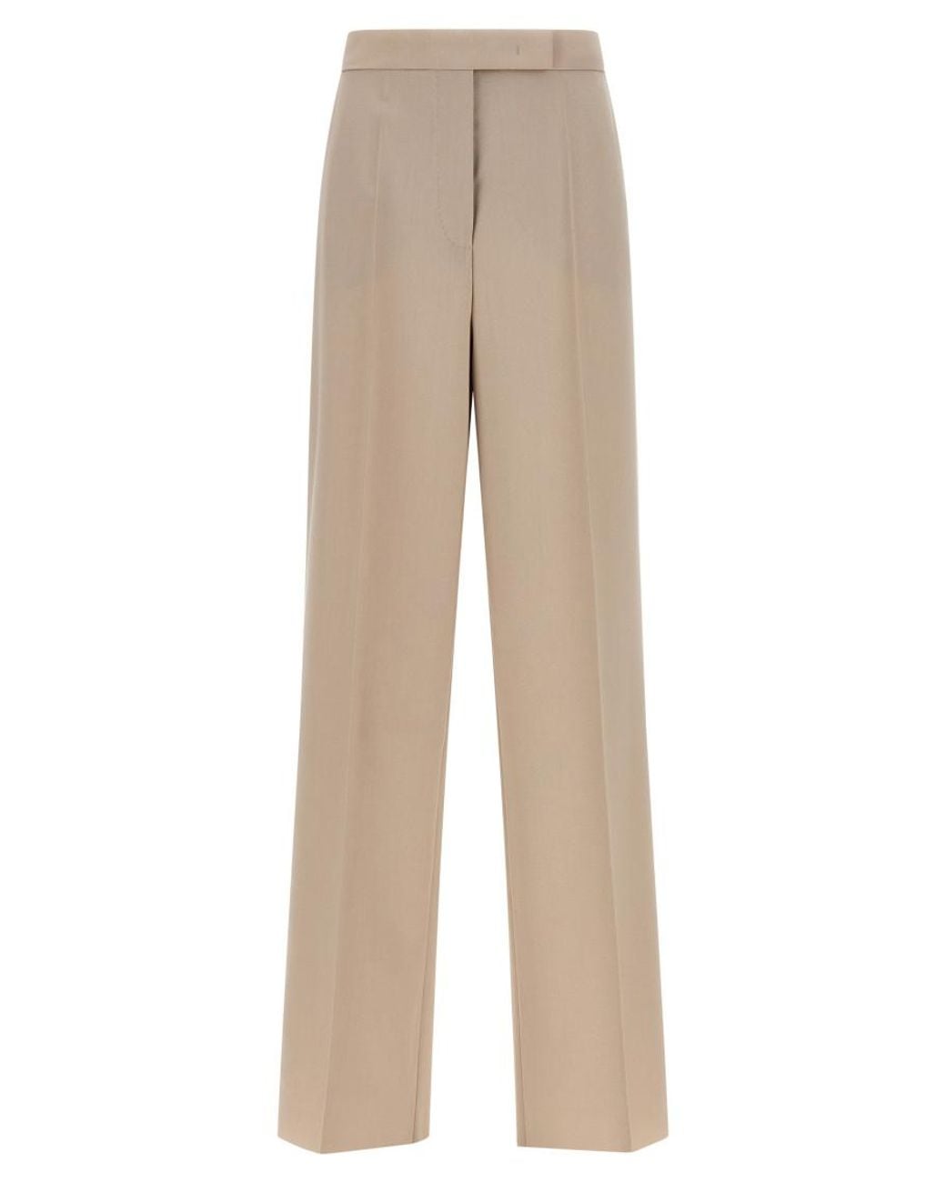 Max Mara Natural Tailored Flat Front Pants