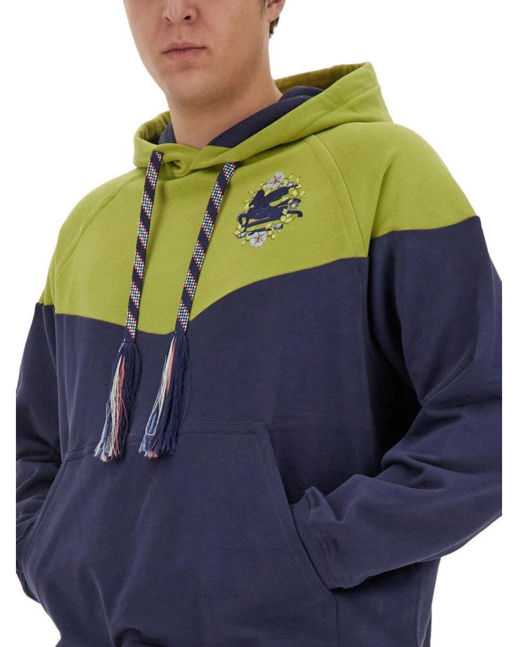 Etro Blue Logo Hood Sweatshirts for men