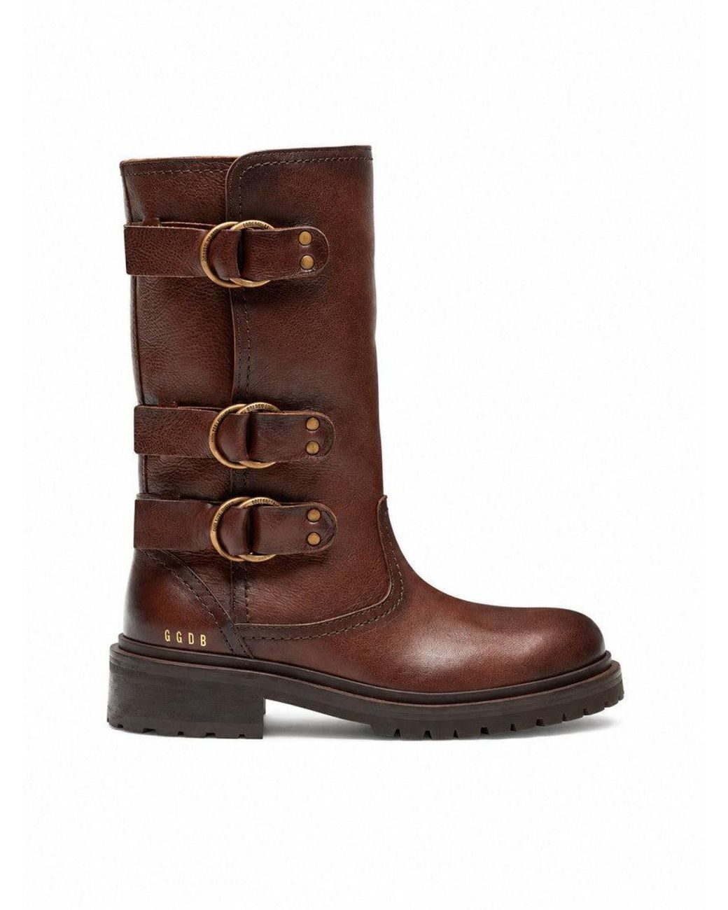Golden Goose Deluxe Brand Brown Kurt Straps Boots