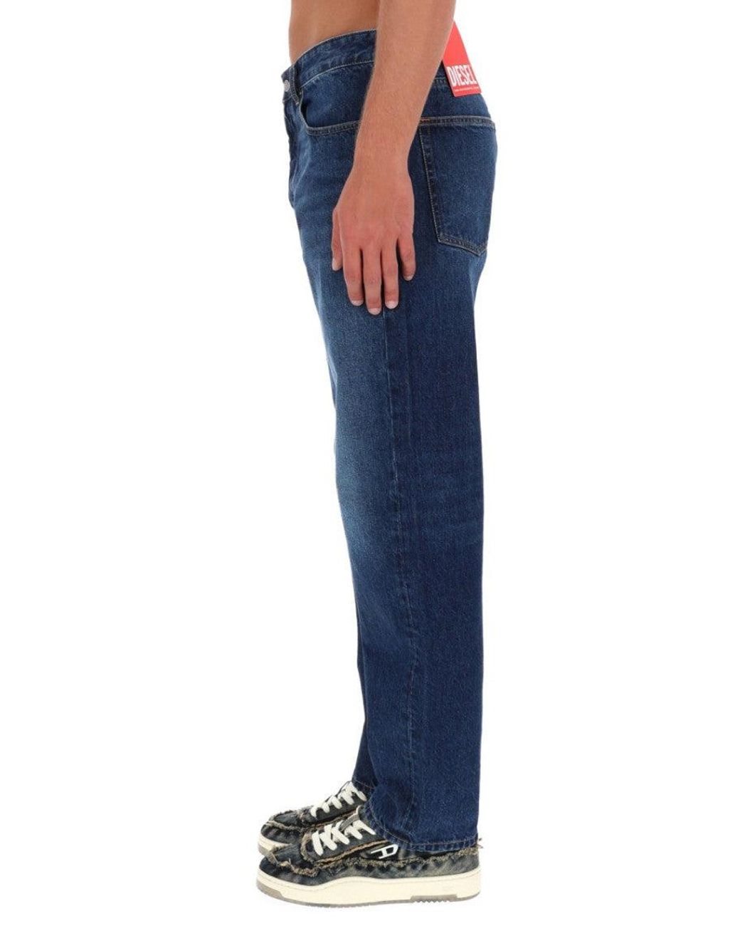 DIESEL Blue Mid Rise Jeans for men