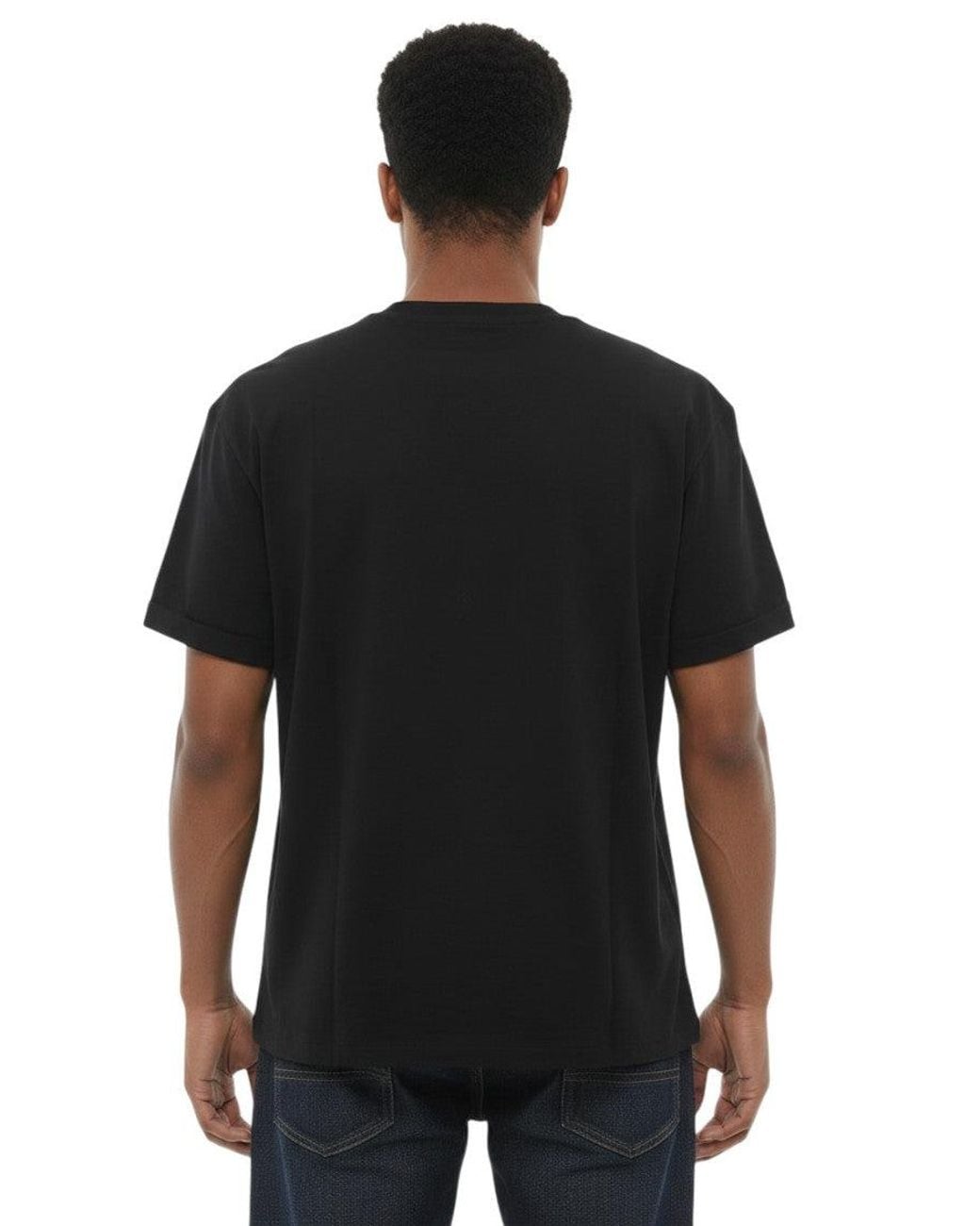 Neil Barrett Black Solid Crew Neck T-Shirt for men