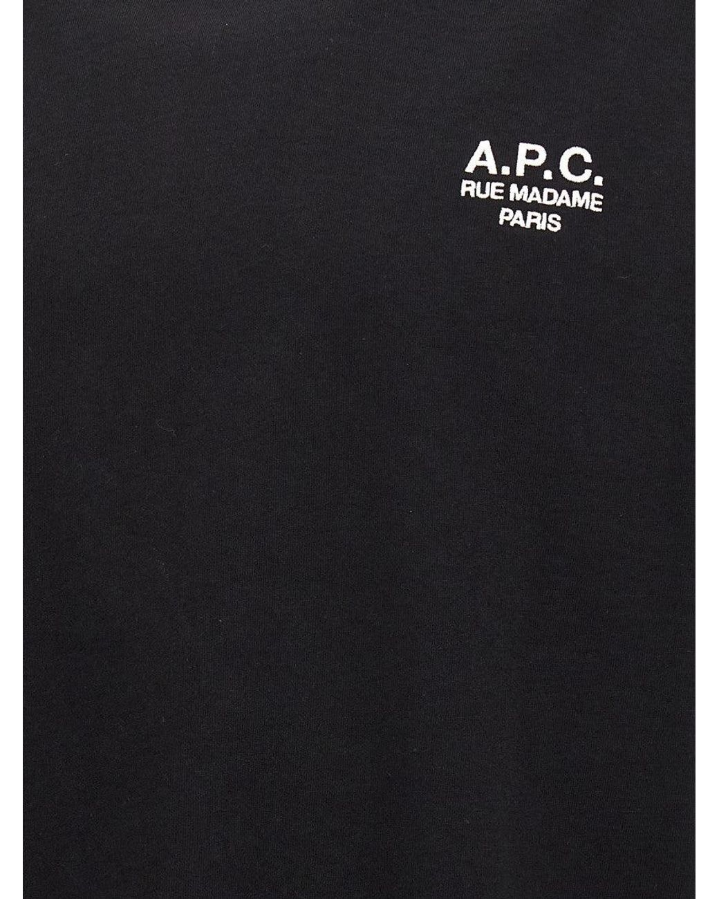A.P.C. Black 'Standard Rue Madame' T-Shirt for men