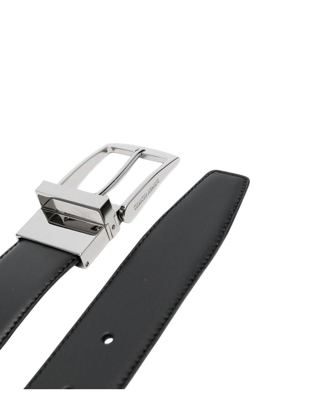 Giorgio Armani Black Reversible Belt for men
