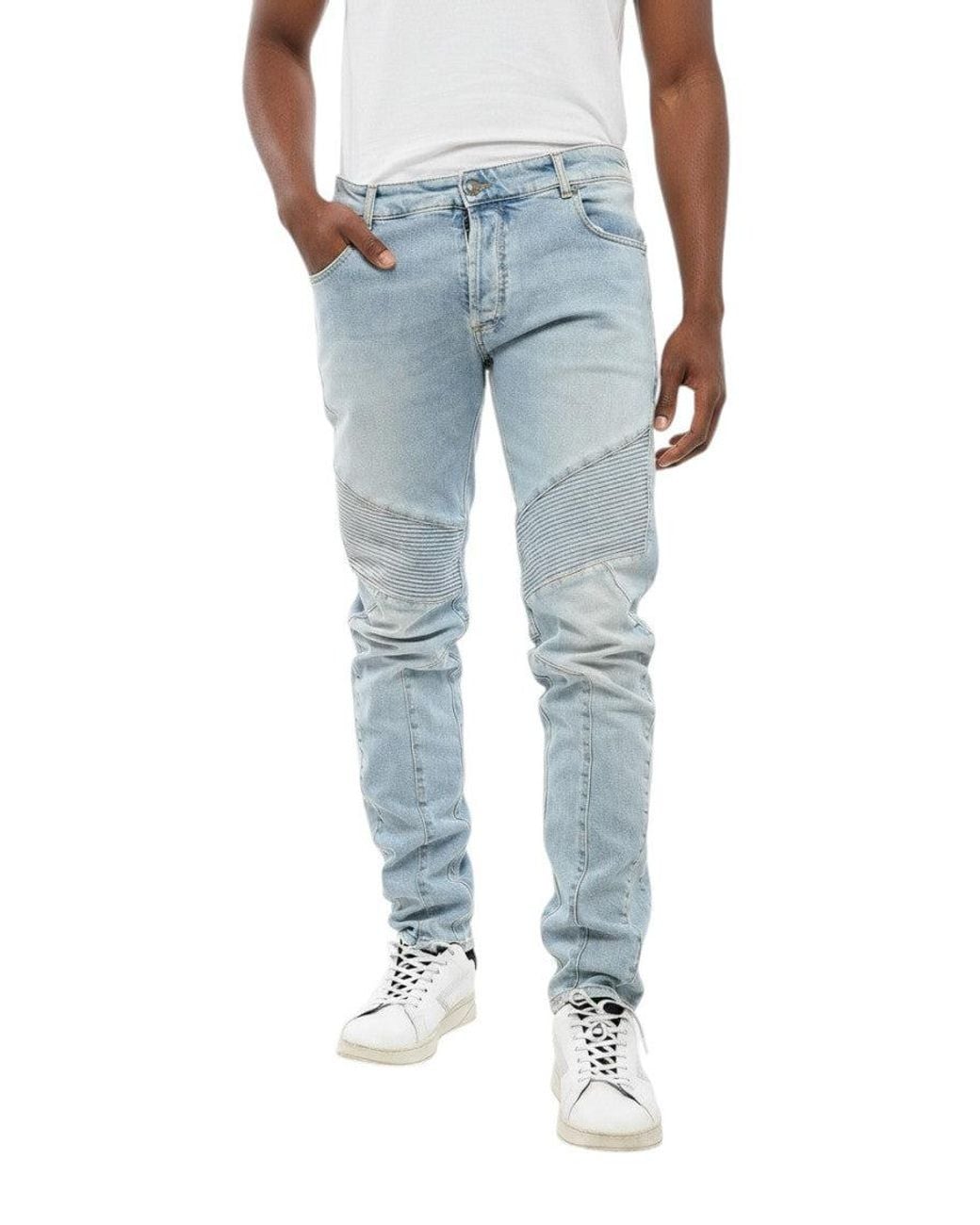 Balmain Blue Light Mid Rise Jeans for men
