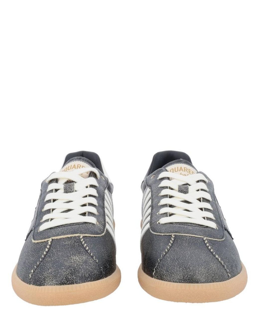DSquared² Black Distressed Rebels Sneakers for men