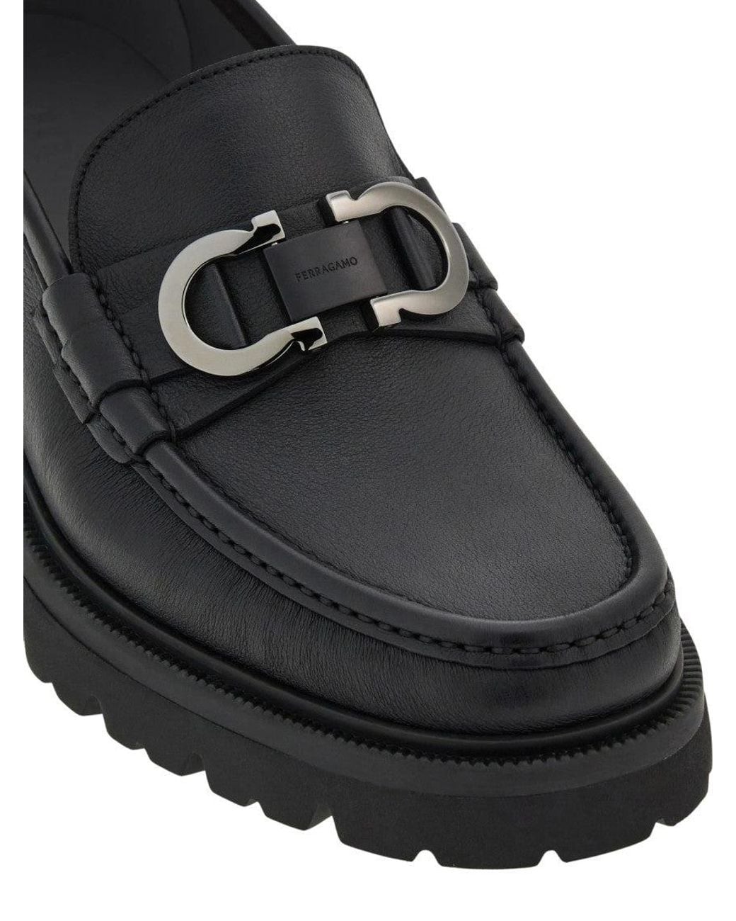 Ferragamo Black Cocoon Loafers for men