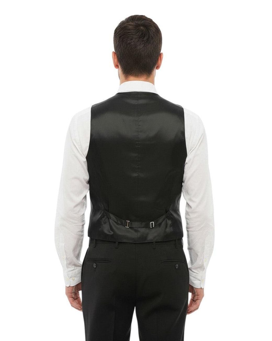 Corneliani Black Charcoal Solid Waistcoat for men