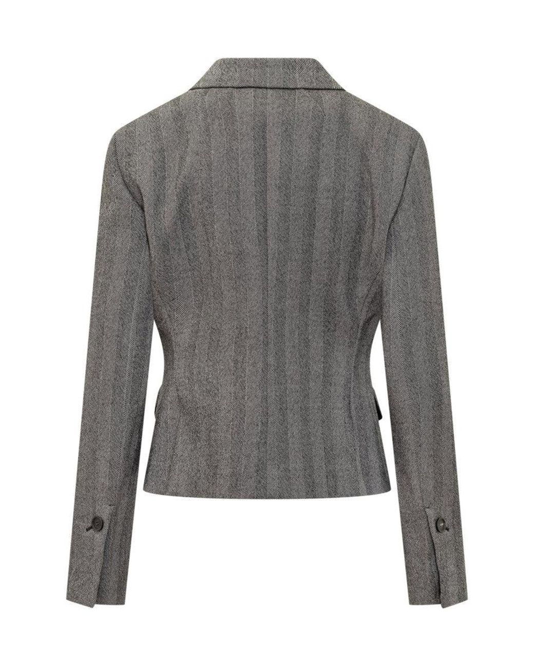 Ferragamo Gray Classic Wool Blazer