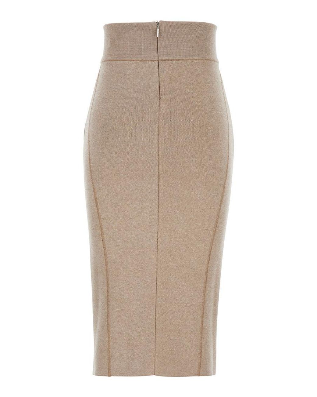 Jacquemus Natural Skirt With Pencil Desgin