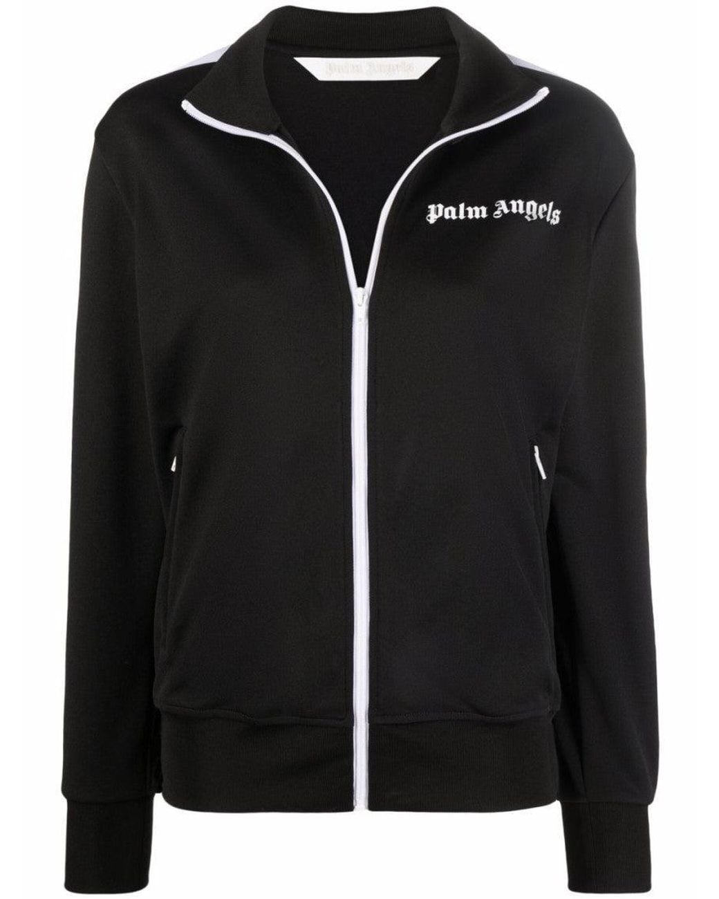 Palm Angels Black Logo Mock Collar Sweatshirt