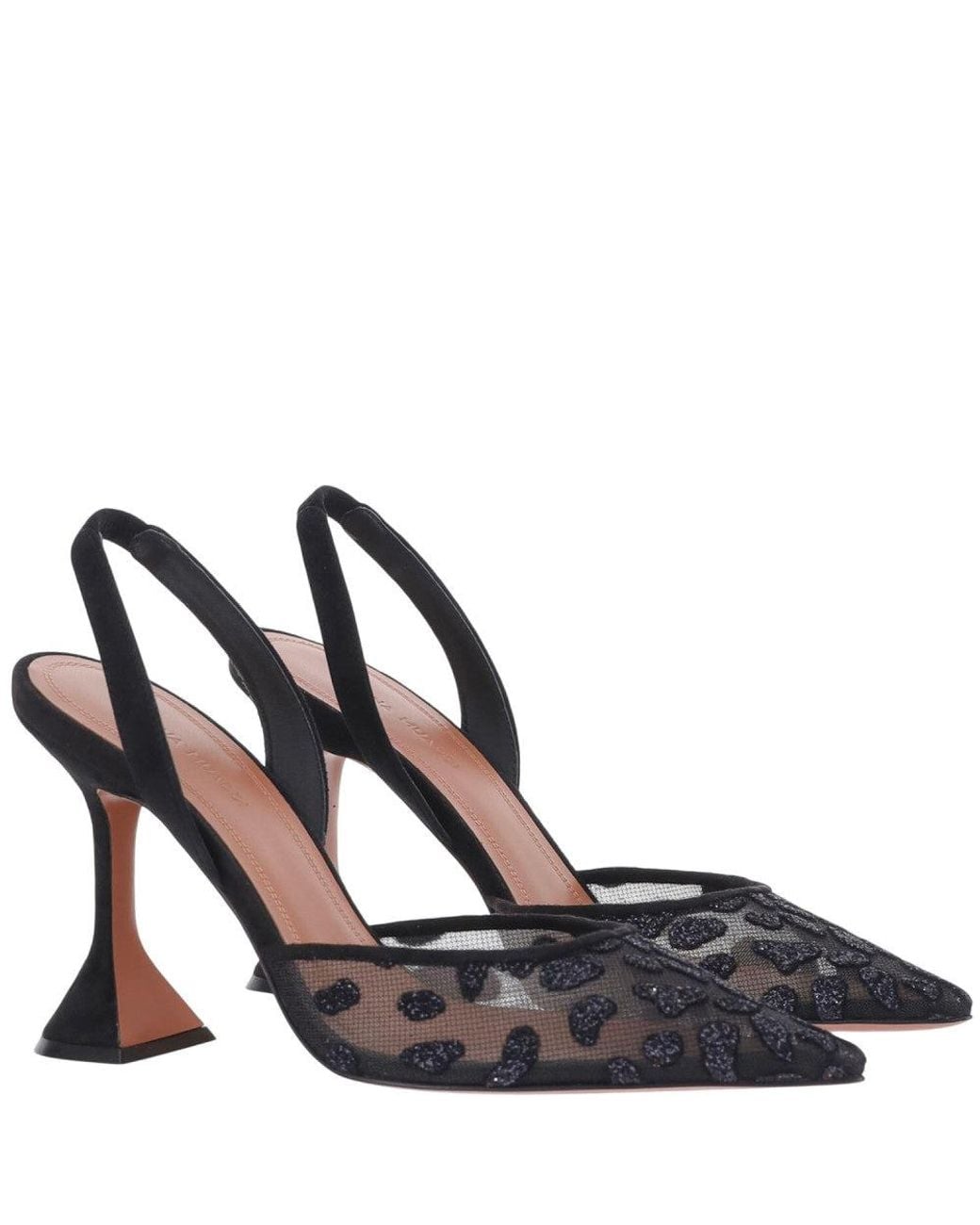 AMINA MUADDI Black Slingback Pumps