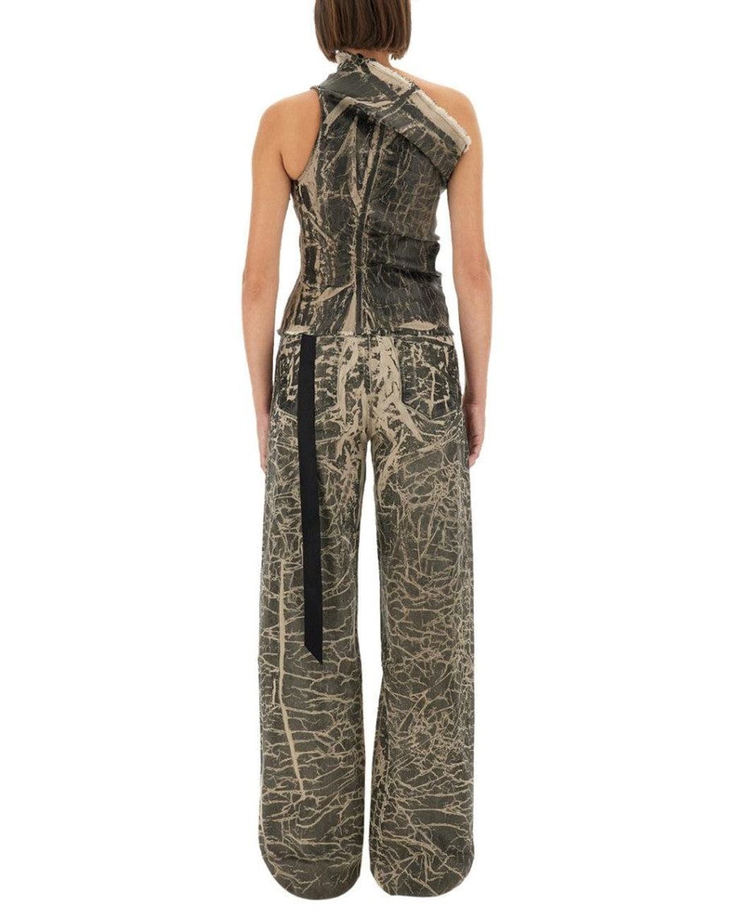 Rick Owens Black Abstract One Shoulder Top