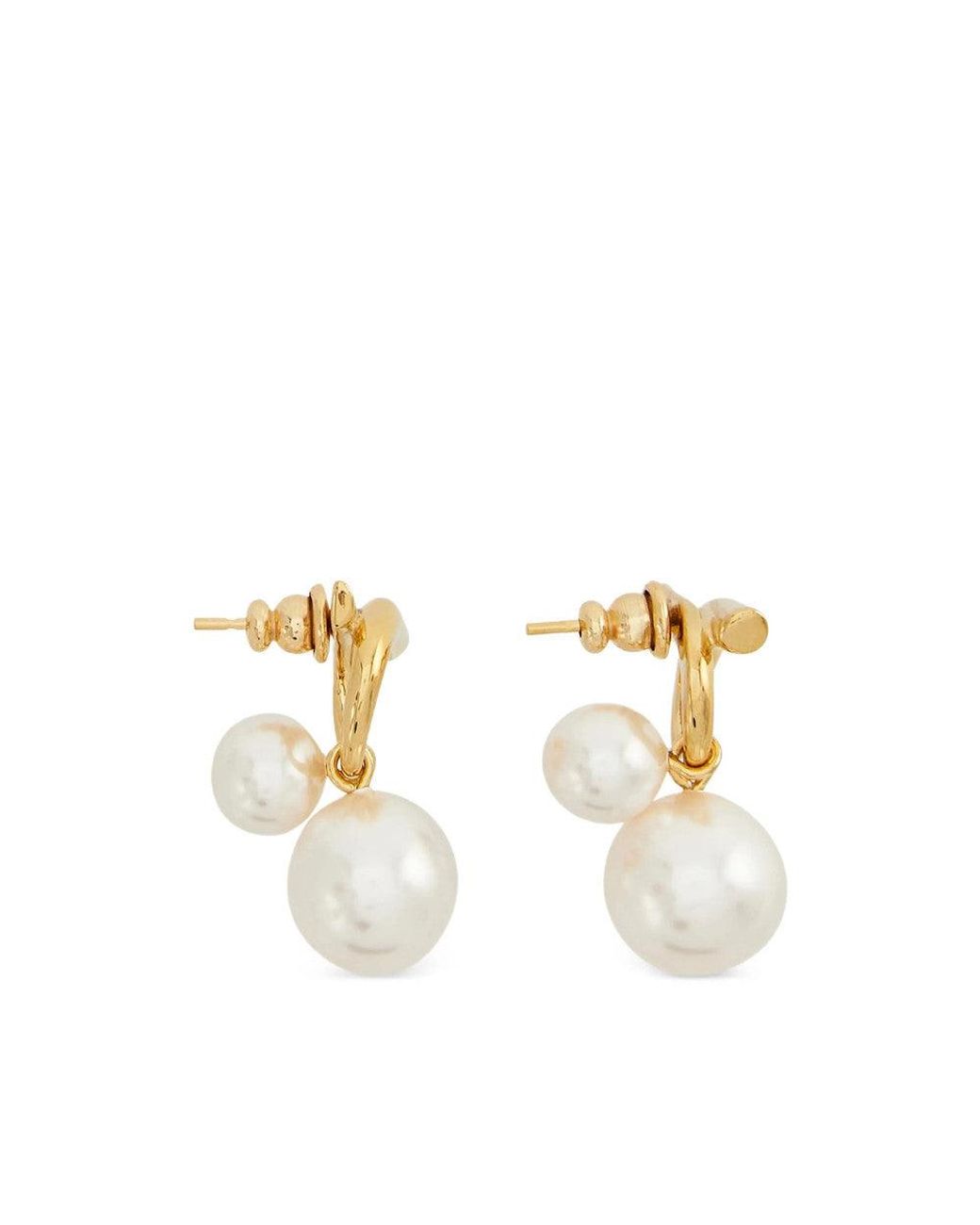 Ferragamo Metallic Golden Gancini Drop Earrings