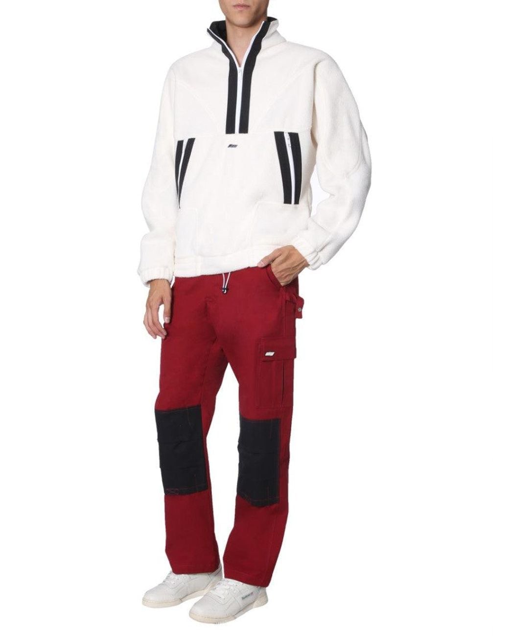 MSGM White Mock Collar Sweatshirts for men
