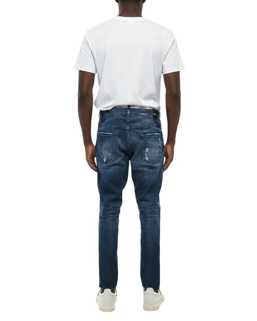 DSquared² Blue Slim Distressed Jeans for men