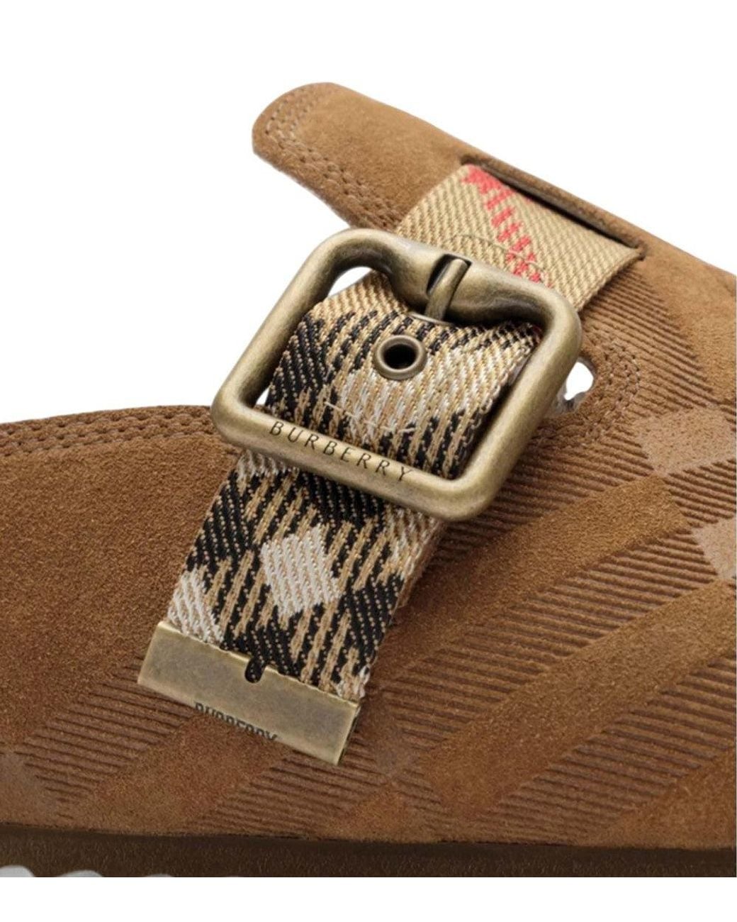 Burberry Brown Checks Urchin Slides