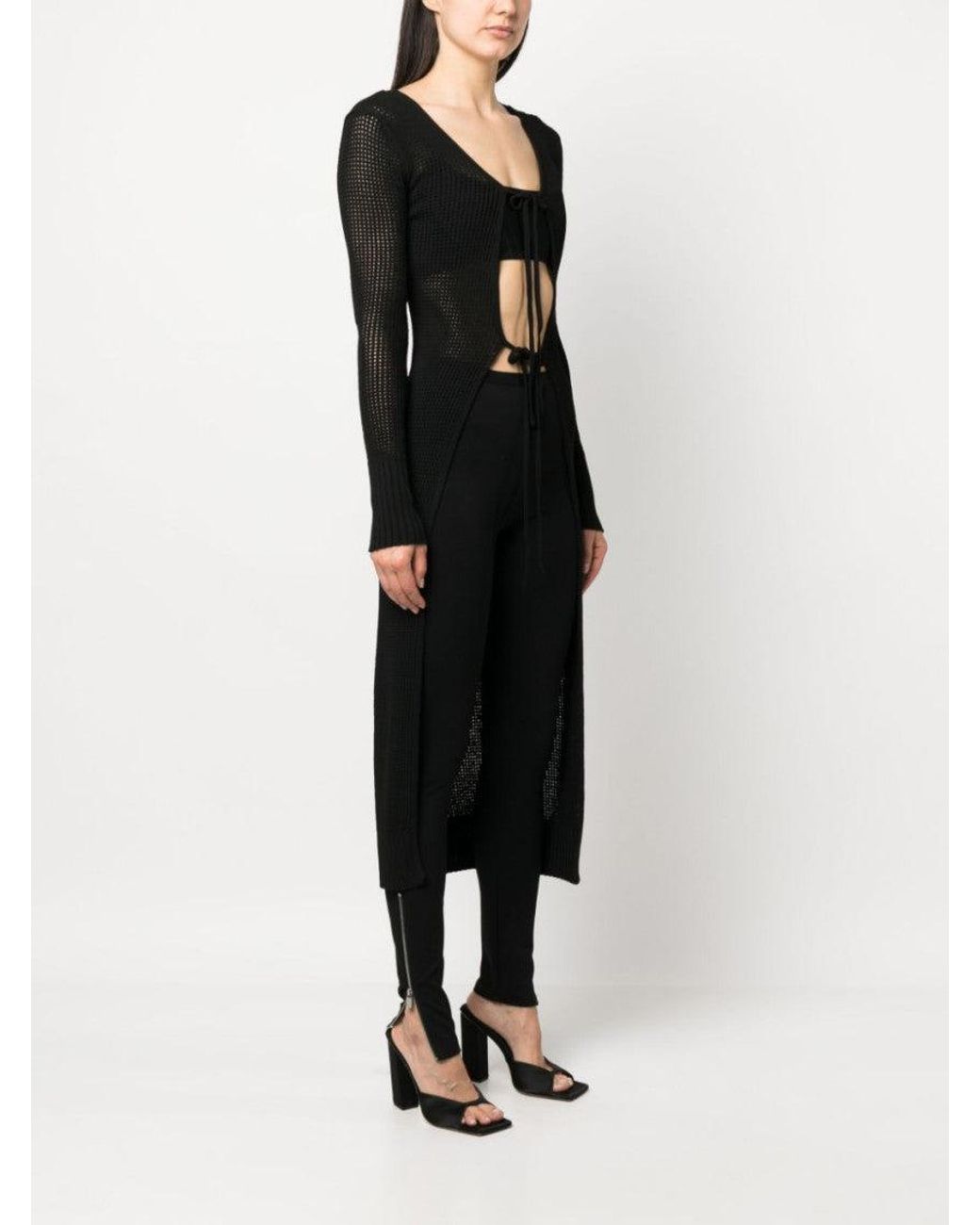 ANDREADAMO Black Knit Long Cardigan