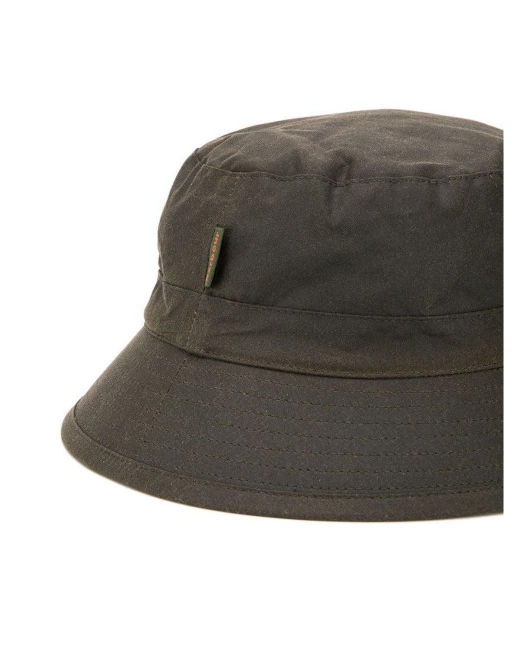 Barbour Black Waxed Cotton Sports Hat for men
