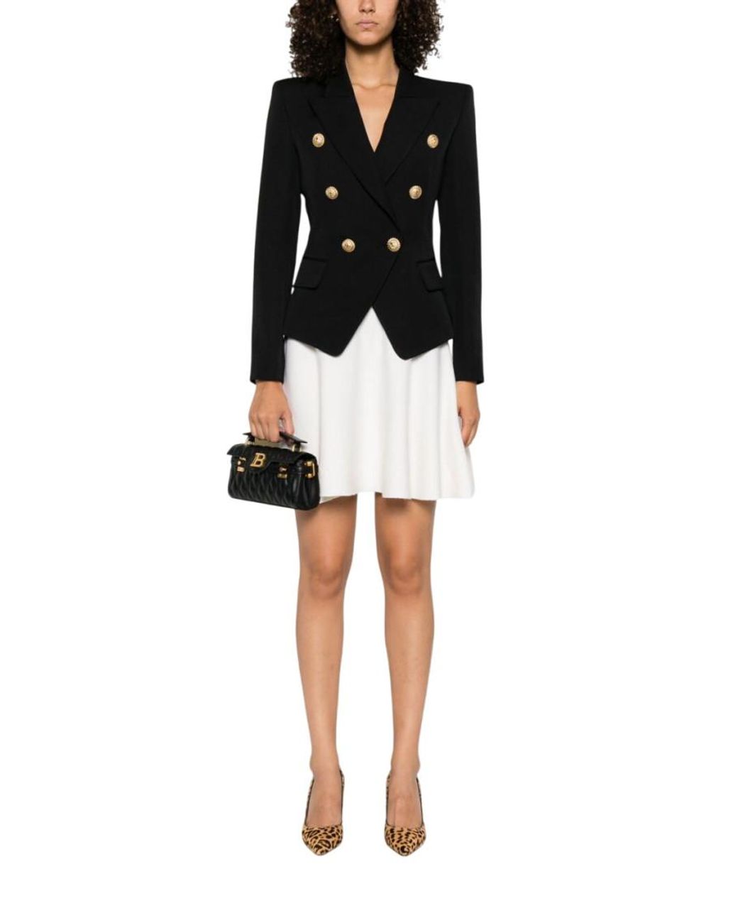Balmain Black Grain De Poudre 6-Button Tailored Jacket