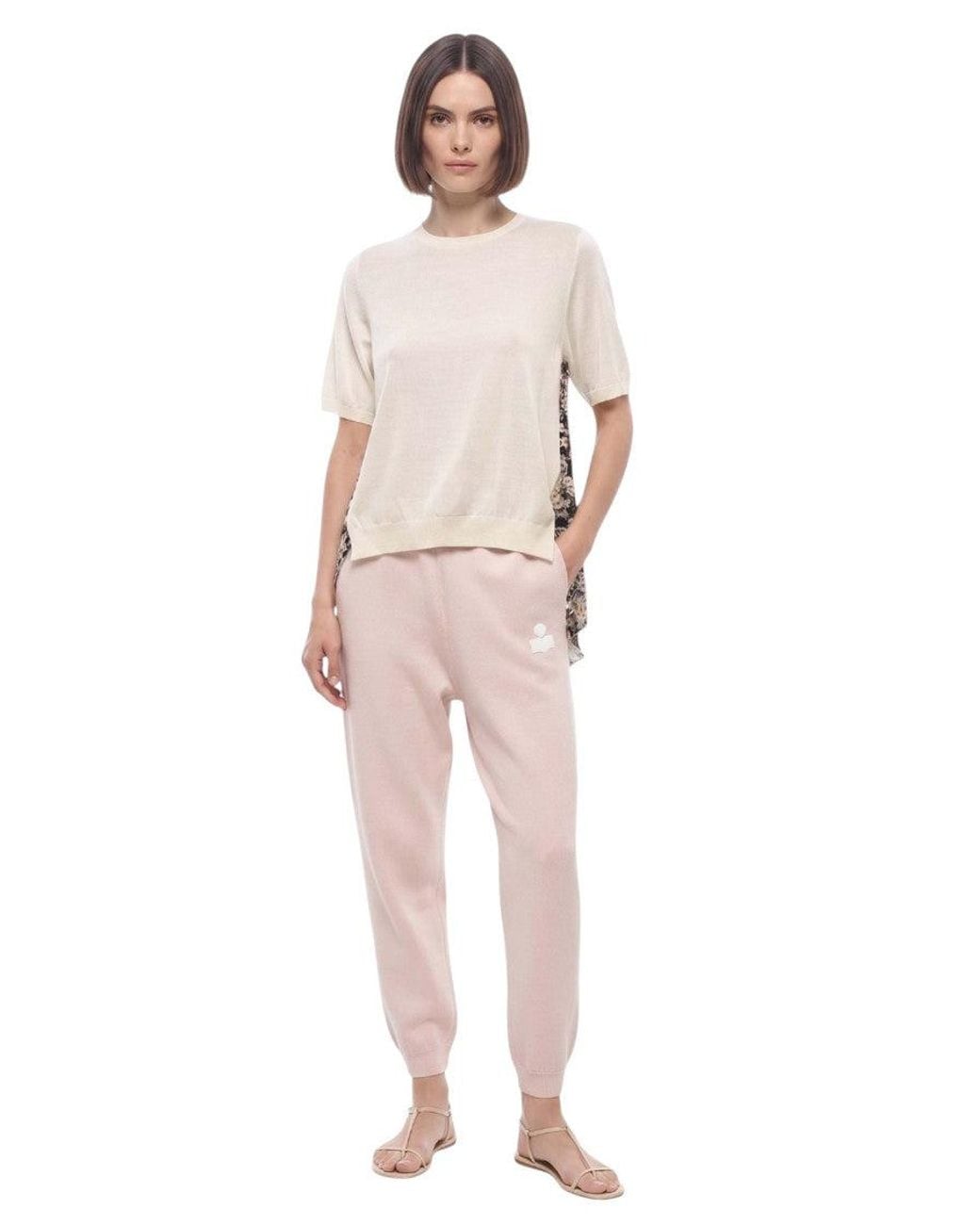 Stella McCartney Natural Off Floral Crew Neck Top